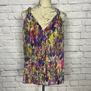 Vintage CAbi Floral Print Blouse Tank Style # 730